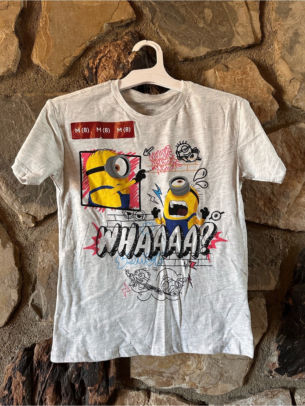 Kids' Minions Graphic Tee - Gray Size 8 New